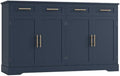 HOSTACK Sideboard Buffet Cabinet with Storage, Kitchen Cabinet, Blue/Gold by HOSTACK