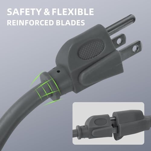 EP 10 FT Outdoor Extension Cord, 16/3 SJTW Heavy Duty Grey, ETL Listed - Image 3