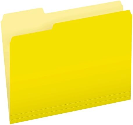 Pendaflex Two-Tone Color File Folders, Letter Size, Yellow, 1/3 Cut, 100 per box (152 1/3 YEL) - Image 4