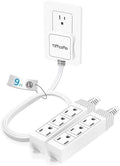 TiFFCOFiO 3 Prong Flat Plug Outlet Strip, 18 Feet Extension Cord, 9 FT on Each Side, 3 Grounded Outlets with Mounting Holes, 13A/1625W, 16 AWG (Twin Outlets, 9FT) by TiFFCOFiO