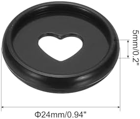 PATIKIL 24mm Plastic Book Binding Discs, 11 Pack Discbound Expansion Discs Heart Binder Rings for DIY Notebook Planner, Black - Image 2