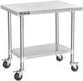 DuraSteel 24x36 NSF Stainless Steel Cart - Heavy Duty Rolling Food Prep Table with Undershelf - Metal Utility Cart for Commercial Restaurant Kitchen, Laundry, Outdoor Portable BBQ Grill by DuraSteel