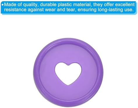 PATIKIL 24mm Plastic Book Binding Discs, 11 Pack Discbound Expansion Discs Heart Binder Rings for DIY Notebook Planner, Purple - Image 4