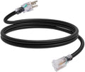 EP 6 Ft 12/3 SJTW Lighted Outdoor Extension Cord, Black by ENERGYPRO