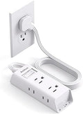 Addtam Flat Plug Extension Cord with 6 Outlet Extender for Cruise Travel by Addtam