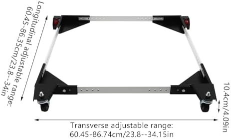 Universal Mobile Base with Adjustable Frame, 1200 lbs Load Capacity, 4 Casters (2 Locking), Heavy-Gauge Steel Appliance Moving Dolly for Home and Workshop - Image 3