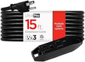 UltraPro 15 Ft Indoor Extension Cord 3 Outlet Power Strip Long Extension by UltraPro