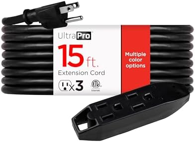 UltraPro 15 Ft Indoor Extension Cord 3 Outlet Power Strip Long Extension by UltraPro