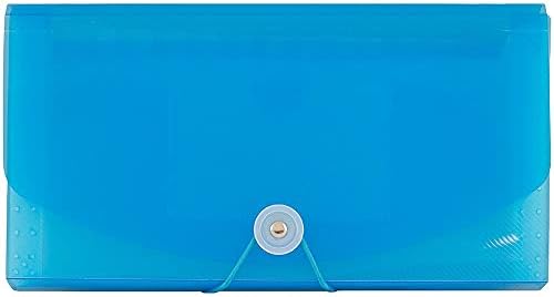 JAM PAPER Accordion Folders - 13 Pocket Plastic Expanding File - Check Size - 5 x 10 1/2 - Blue - Sold Individually - Image 3