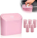 Car Trash Can with Lid, Leakproof Mini Car Garbage Can with Trash Bags Pink by Unknown