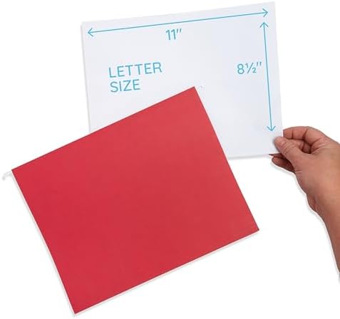 Blue Summit Supplies 25 Hanging File Folders, Letter Size, Red - Image 2