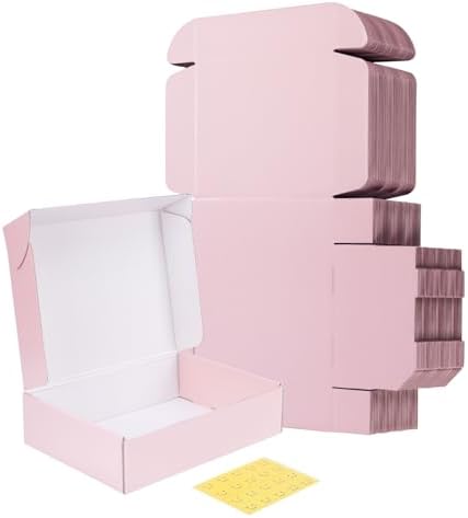 RLAVBL 12x9x3 Shipping Boxes Set of 20, Pink Corrugated Cardboard Box for Packing, Mailing, Business, Gift by RLAVBL