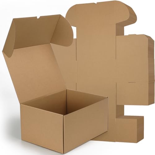 RLAVBL 12x9x6 Shipping Boxes Set of 15, Brown Corrugated Cardboard Mailer Box for Packing, Mailing, Business by RLAVBL