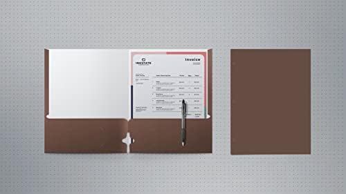 Better Office Products Two Pocket Portfolio Folders, 50-Pack, Brown, Letter Size Paper Folders, 50 Pieces, Brown - Image 4
