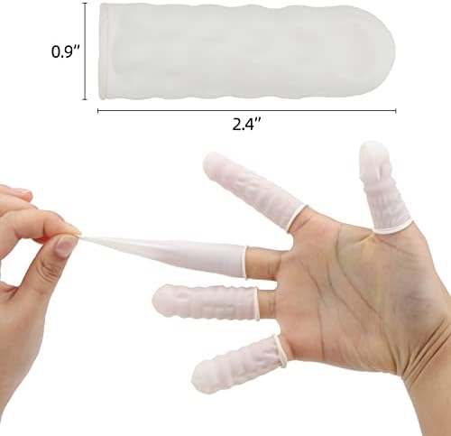 acDesign 300Pcs Finger Cots LargeLatex Finger Cots White Finger Protectors for Injured Finger,Cracked Finger,Sports - Image 2