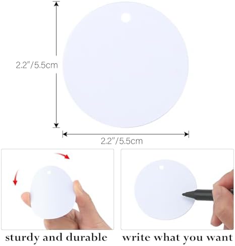 G2PLUS 100PCS Round Gift Tags with String, 2.2 Inch Blank White Paper Tag - Image 2