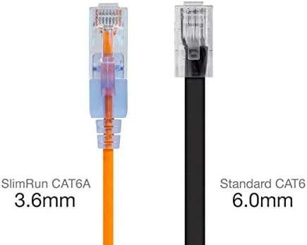 Monoprice Cat6A Ethernet Patch Cable - 10-Pack, Snagless RJ45, 550Mhz, 10G, UTP, Pure Bare Copper Wire, 30AWG, 0.5 Feet, Yellow - SlimRun Series - Image 3