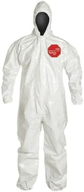 DuPont Tychem 4000 SL127T Disposable Chemical Resistant Coverall with Hood, Elastic Cuff and Taped Seams, White, 3X-Large (Pack of 6) by DuPontPersonalProtection