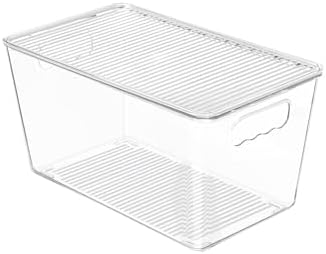 Vtopmart 1 Pack Clear Stackable Storage Bins with Lids and Handles, Medium by Vtopmart