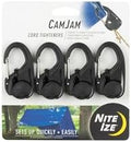 Nite Ize CamJam Cord Tightener - Adjustable Rope System for Camping & Hiking Gear - Carabiner Clip & Cam-Locking Mechanism - Rotatable Cam Design - Lightweight & Durable - Cord Tightener 4-Pack by Unknown