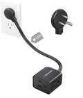 TROND Rightward Flat Plug Extension Cord Short 1.5ft for Tight Space, Black by TRONDOfficial