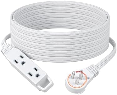 DEWENWILS 25FT Flat Plug Extension Cord, 360° Rotating Plug, 16/3 by DEWENWILS