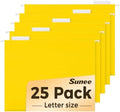 SUNEE Hanging File Folders, 25 Pack Letter Size Hanging File Folders with 1/5-Cut Tabs, Ideal for Home and Office Organization and Papers Classification,Yellow by SUNEE