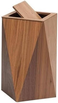 Wooden Waste Basket with Lid Stylish Rhombus Design Trash Can for Home Ideal for Living Room Bedroom Bathroom Multi Colored Bin with Inner Bucket Functional and Decorativ by Unknown
