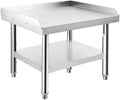 Stainless Steel 24x28x24 Inch Equipment Grill Stand Table, 660 Lbs Top & Bottom Shelf, Adjustable Legs, 2" Edge Baffle, for Hotel, Home, Commercial Restaurant Kitchen by Unknown