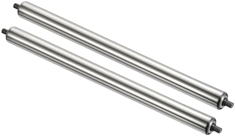 PATIKIL Conveyor Roller 3" Diameter 26" Length, 2 Pack Stainless Steel Transmission Replacement Part Galvanized End, Silver by PATIKIL