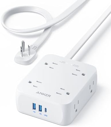 Anker Power Strip with 2000J Surge Protector, 10ft Outlet Extender, 20W 8AC by Anker