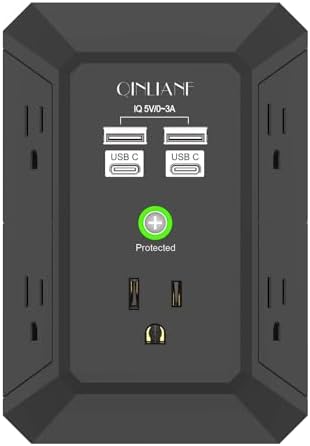 Surge Protector, QINLIANF 5 Outlet Extender with 4 USB Ports(2USB-C) by QINLIANF