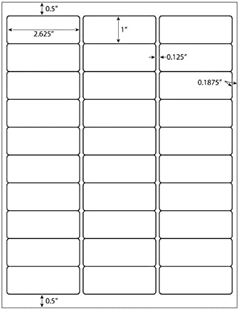 1" X 2-5/8" Address Labels 30 Per Sheet Sticker Paper for Laser and Inkjet Printers, 8.5"×11" White- 3000 Labels - Image 2