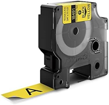 DYMO Rhino Industrial Flexible Nylon Labels 3/4" x 11.5' Black Print on Yellow Tape - Image 4