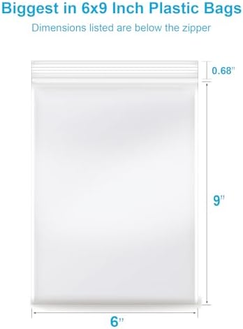 6''x 9'', (Pack of 200) 2 mil Thick Clear Plastic Reclosable Zip Poly Bags with Resealable Lock Seal Zipper for Photo, Jewelry, Bakery, Treats, Travel, Storage, Packaging & Shipping… - Image 2