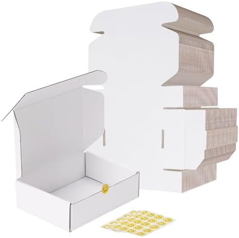 RLAVBL 7x5x2 Shipping Boxes Set of 50, White Corrugated Cardboard Box for Packing, Mailing, Business by RLAVBL