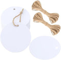 G2PLUS 2.5 Inch White Round Paper Gift Tags with String, 100PCS Blank Tags by G2PLUS