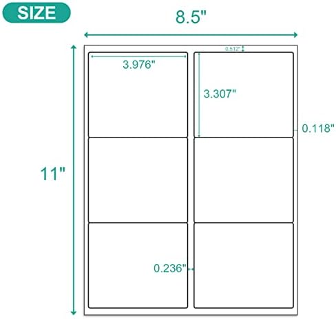 MFLABEL 3-1/3" x 4" FBA Shipping Labels - 6-UP on 8.5x11 Sheet, 50 Sheets (300 Labels) | Easy to Peel& Pop-Out Design for Laser & Inkjet Printers | Address Labels for Amazon FBA, UPS, FedEx - Image 2