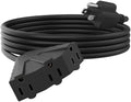 PLUGTUL 15FT Outdoor Extension Cord with Multiple Outlets | 14 Gauge, 3-Outlet, SJTW, 15A 14AWG 1875W SJTW, ETL Listed - Great for Garage, Garden and Home, Black by PLUGTUL