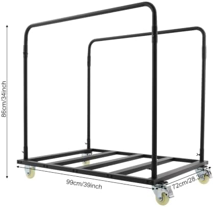Heavy Duty Utility Cart with 4 Wheels(Two with Brakes), 220 lbs Capacity - Image 6