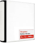 Staples Better Binder, 2 Inch 3-Ring, White, Heavy-Duty by Staples