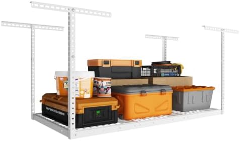 3x6ft Overhead Ceiling Garage Storage Rack, 450LBS Capacity, White by eShelf