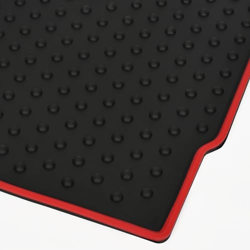 Car Floor Mats Custom Fit for Mini Cooper Mini Cooper Gen2 Hardtop R56, Clubman R55, Convertible R57 Black Red Rubber All Weather Protection Auto Floor Liners(Set of 2 Front Mats) - Image 4