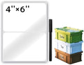JIEHENG 100Pcs Clear Large Labels for Storage Bins,6x4 Inch Labels by JIEHENG