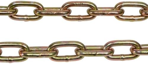 1/4" x 16' Transport Binder Chain Grade 70 with Grab Hook - 3150 LBS WLL Transport Binder Tow Chain with Hooks - Towing Equipment - Gold Chromate - Image 3