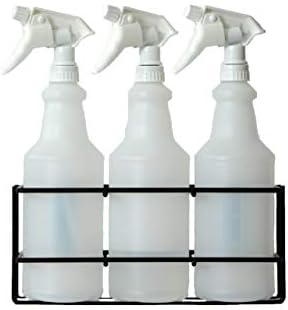 Up to Three 32 oz Spray Bottle Rack – Wall Mount Organizer | Heavy Duty Metal Holder for Cleaning, Chemical, or Detailing Bottles | Safe & Space-Saving Storage for Garage, Shop, or Janitorial by TCDParts
