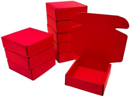50 Pack 4.7x4.7x1.6 in Red Shipping Boxes by Unknown