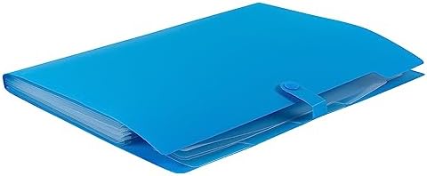 JAM PAPER Slim Expanding File Folder - 5 Pocket Plastic File Folder – Snap Closure - 9 x 11 1/2 - Blue - Sold Individually - Image 5