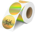 2'' Holographic Gold Thermal Labels - 500pcs Round Thermal Printer Labels by JOYIT
