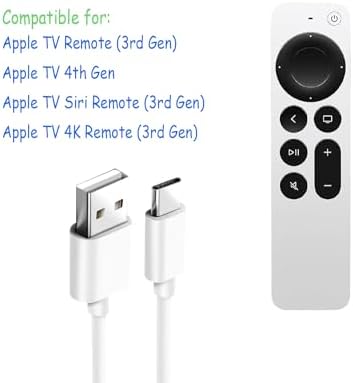 USB C Charger TV Remote Cable Fit for Apple TV 4K Siri Remote (3rd Gen), Apple TV4th Gen, iPhone 17/16/15 Air/Pro/Pro Max/Plus Charger Cable Cord Replacement (6FT) (Pack of 3) - Image 2